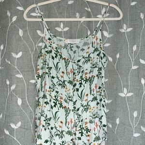 Lucky Brand Floral Green Camisole Top